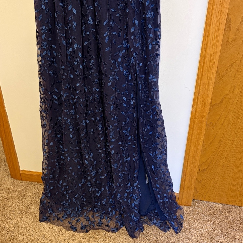 Baltic Born Navy Blue Floral Lace Maxi Dress - Picture 4 of 8